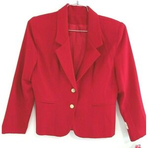 Stephen Douglas Blazer Womens 8P Red Wool NOS‎ Nautical Equestrian Old Money NEW